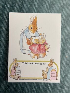 Gummed Book Plates Ex Libris Beatrix Potter Flopsy Bunnies Vintage 1984